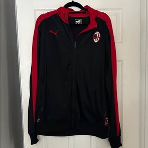 Puma Men's Black and Red Bomber Jacket